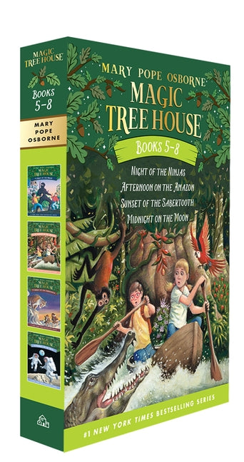 Magic Tree House Books 5-8 Boxed Set: Night of the Ninjas; Afternoon on the Amazon; Sunset of the Sabertooth; Midnight on the Moon