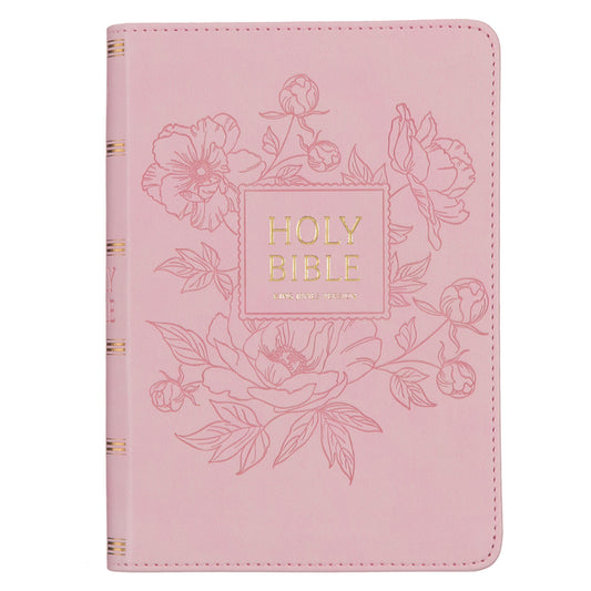 KJV Bible Compact Large Print (Faux Leather, Pink)