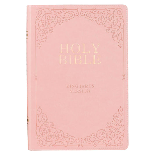 KJV Bible Giant Print Full-Size Faux Leather, Pink)